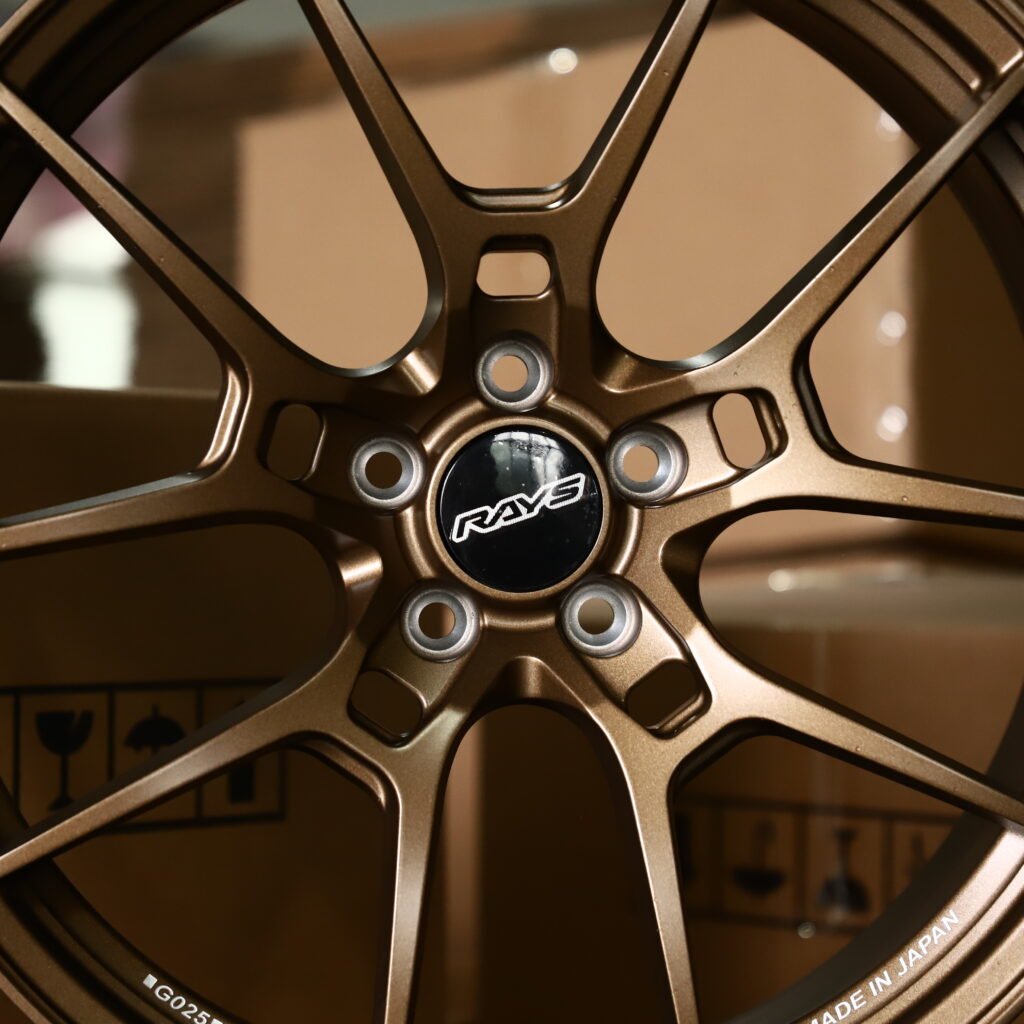 RAYS VOLK RACING G025 Matte Copper 5-Spoke Y-Design Forged Wheels – Toyota GR Supra MkV Final Edition Fitment (18-20in, 5x112) view 4