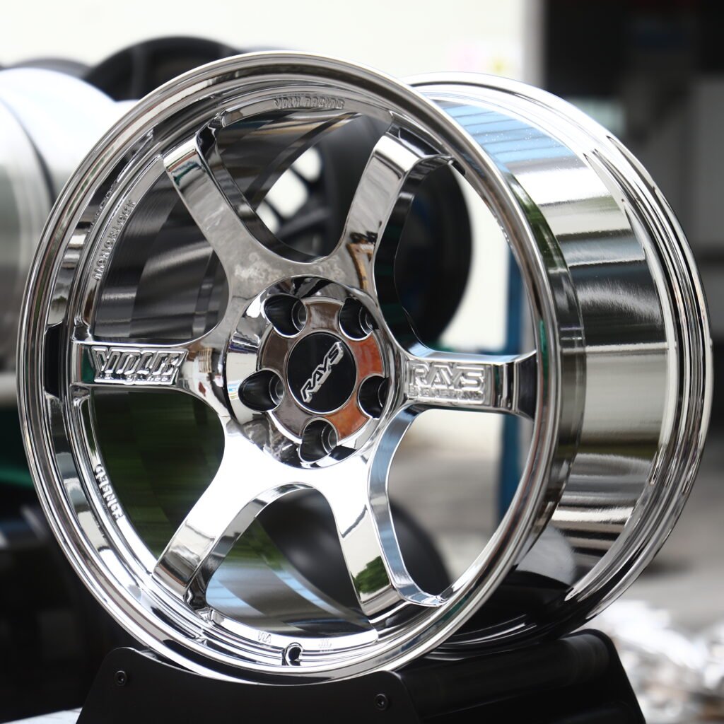 RAYS VOLK RACING TE37 Chrome Silver 6-Spoke Forged Wheels – Toyota GR Supra MkV Final Edition Fitment (18-20in, 5x112) view 2