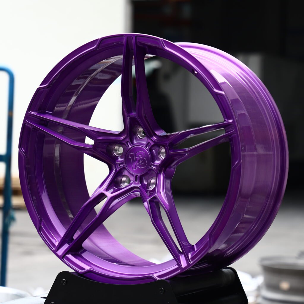 B13 Clear Purple Tint 5-Spoke Forged Wheels – Volkswagen Golf GTI Edition 50 Fitment (19-20in, 5x112) view 2