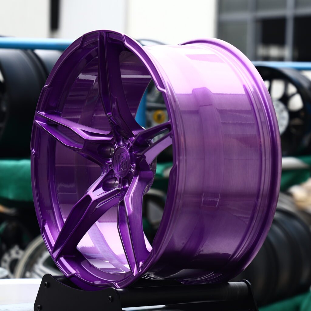 B13 Clear Purple Tint 5-Spoke Forged Wheels – Volkswagen Golf GTI Edition 50 Fitment (19-20in, 5x112) view 3