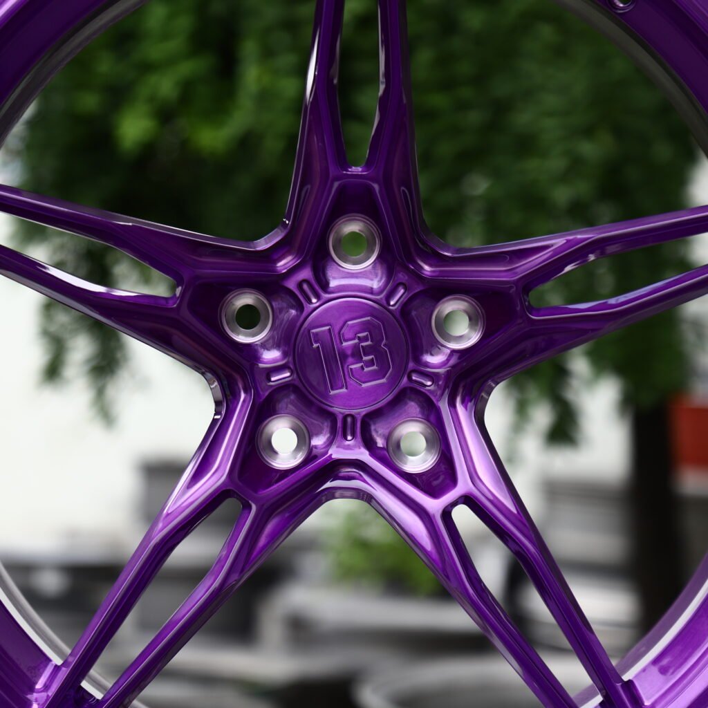 B13 Clear Purple Tint 5-Spoke Forged Wheels – Volkswagen Golf GTI Edition 50 Fitment (19-20in, 5x112) view 4