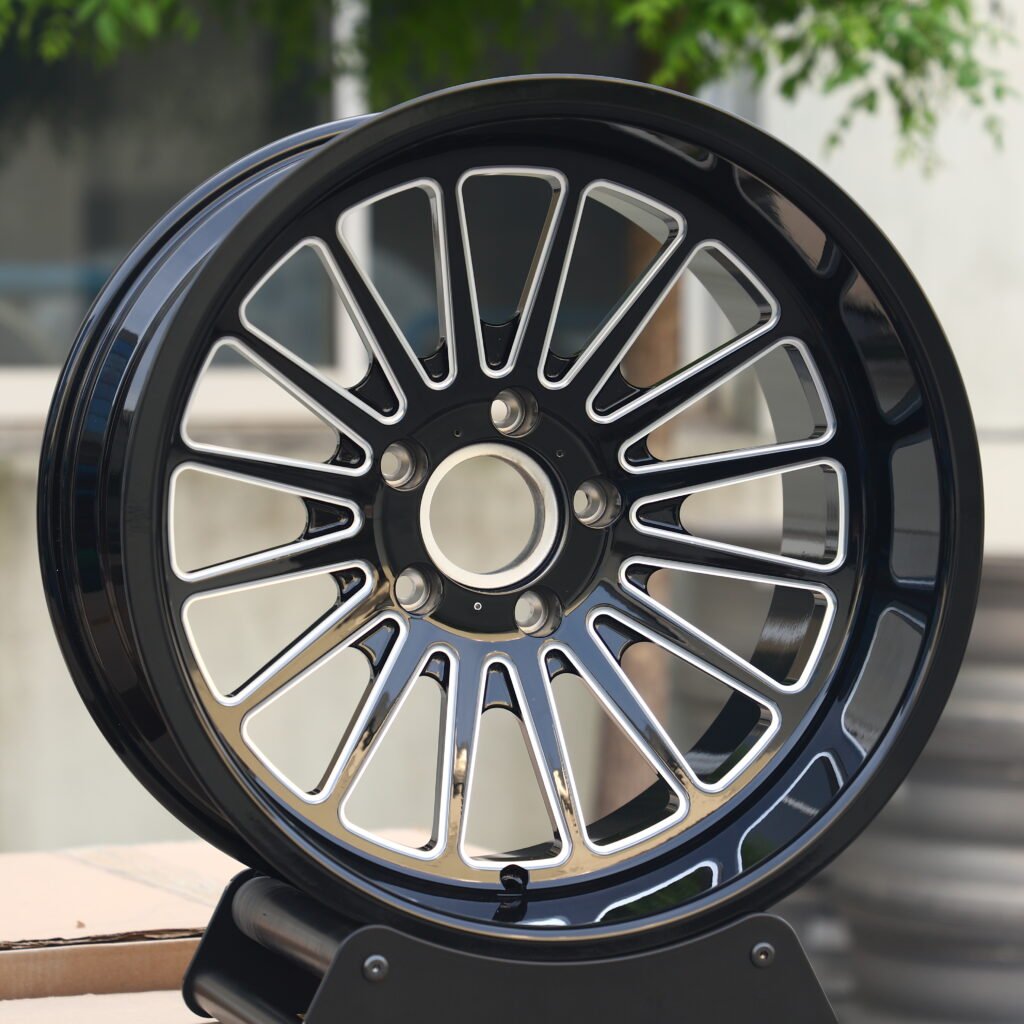 Gloss Black Milled Fine-Spoke Forged Wheels – Chevrolet Silverado 2500HD Fitment (20-22in, 8x165.1) view 2