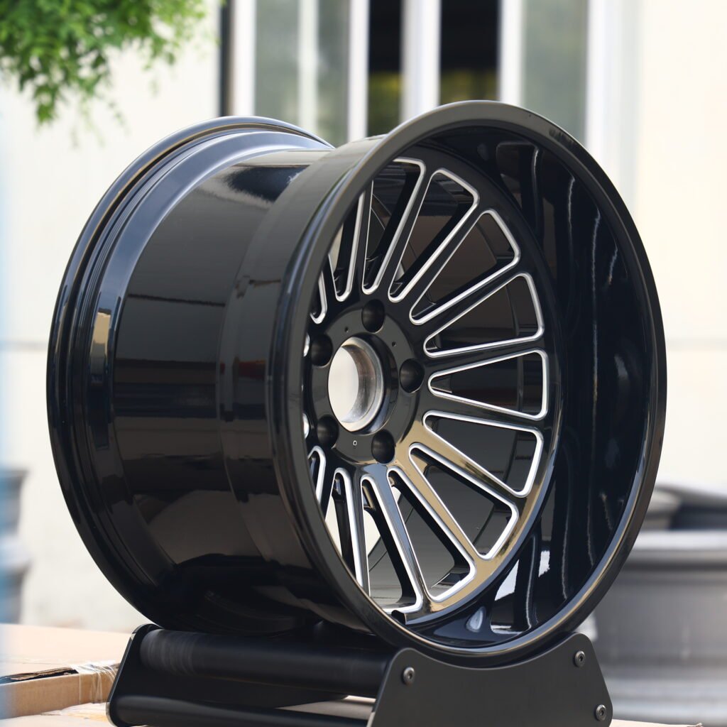 Gloss Black Milled Fine-Spoke Forged Wheels – Chevrolet Silverado 2500HD Fitment (20-22in, 8x165.1) view 3