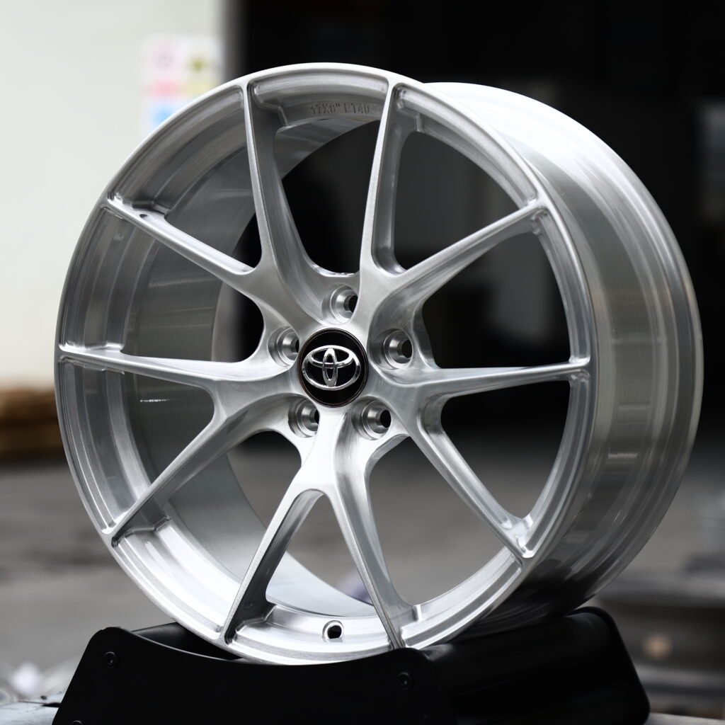 APEX VS 5RS Brushed Silver 5-Spoke Y-Design Forged Wheels – Toyota GR Supra MkV Final Edition Fitment (18-20in, 5x112) view 2