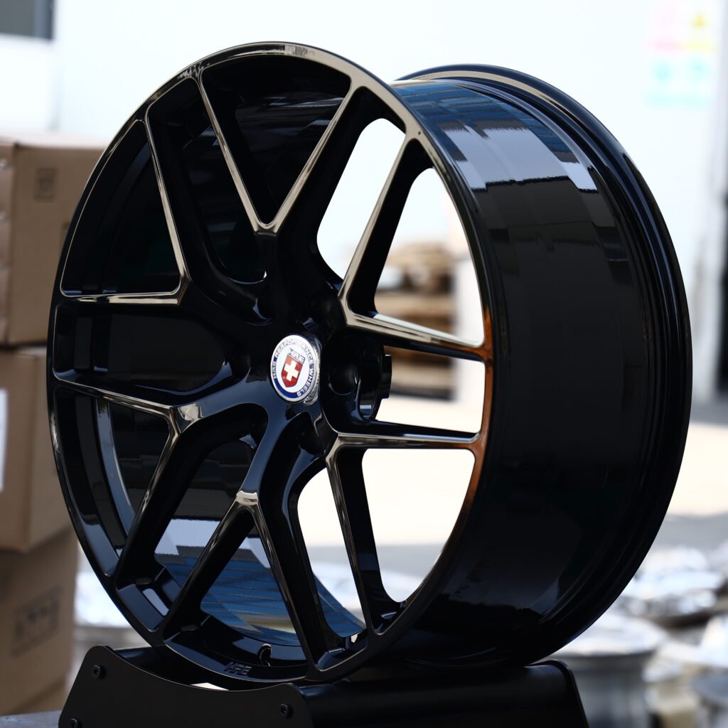 HRE Gloss Black 5-Spoke Y-Design Forged Wheels – Land Rover Defender Vertex Fitment (20-24in, 5x120) view 3