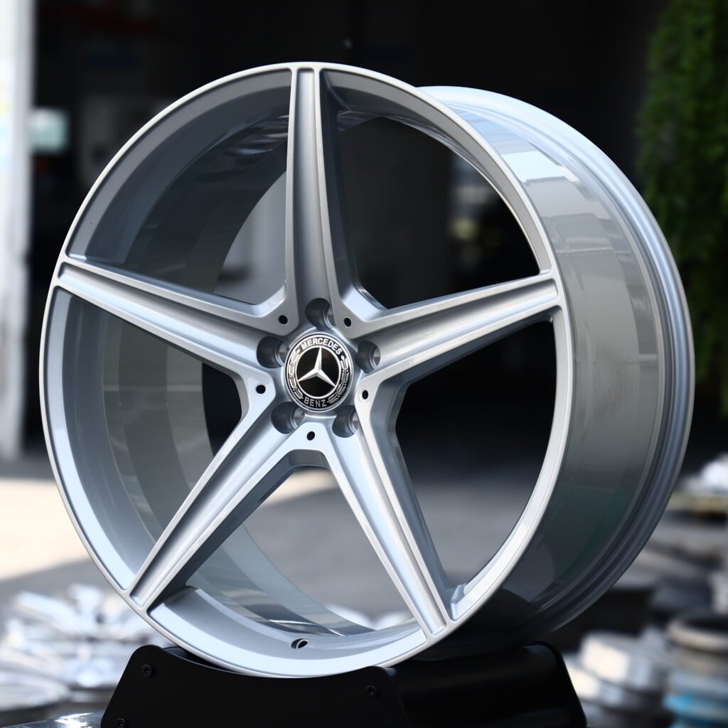 Brushed Silver 5-Spoke Forged Wheels – Mercedes-Benz S-Class Maybach Fitment (19-22in, 5x112) – Design 2 view 2