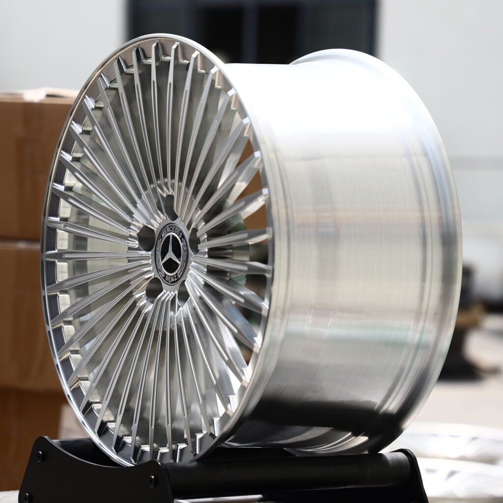 Brushed Silver Fine Multi-Spoke Forged Wheels – Mercedes-Benz S-Class Maybach Fitment (19-22in, 5x112) view 3