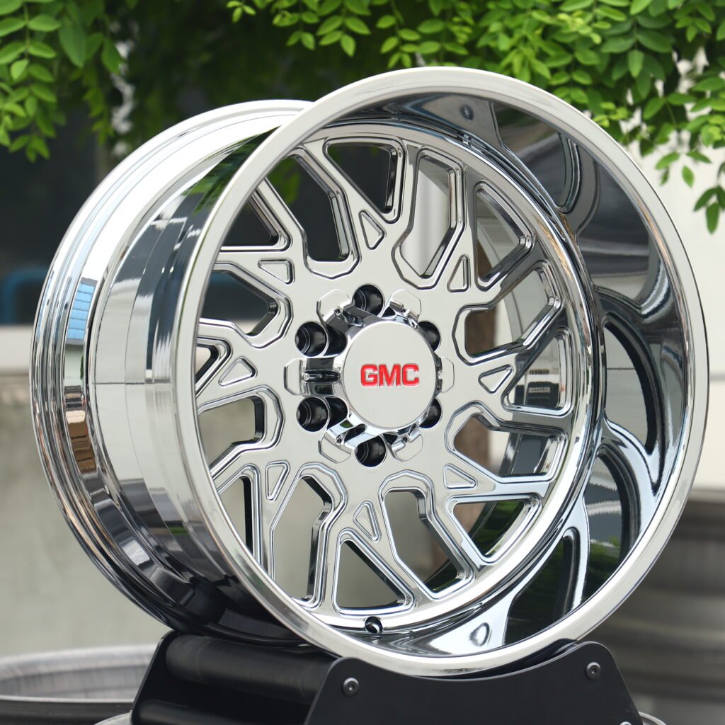Polished Mesh Cutout Forged Wheels – GMC Sierra 3500HD Fitment (20-22in, 8×165.1) view 2