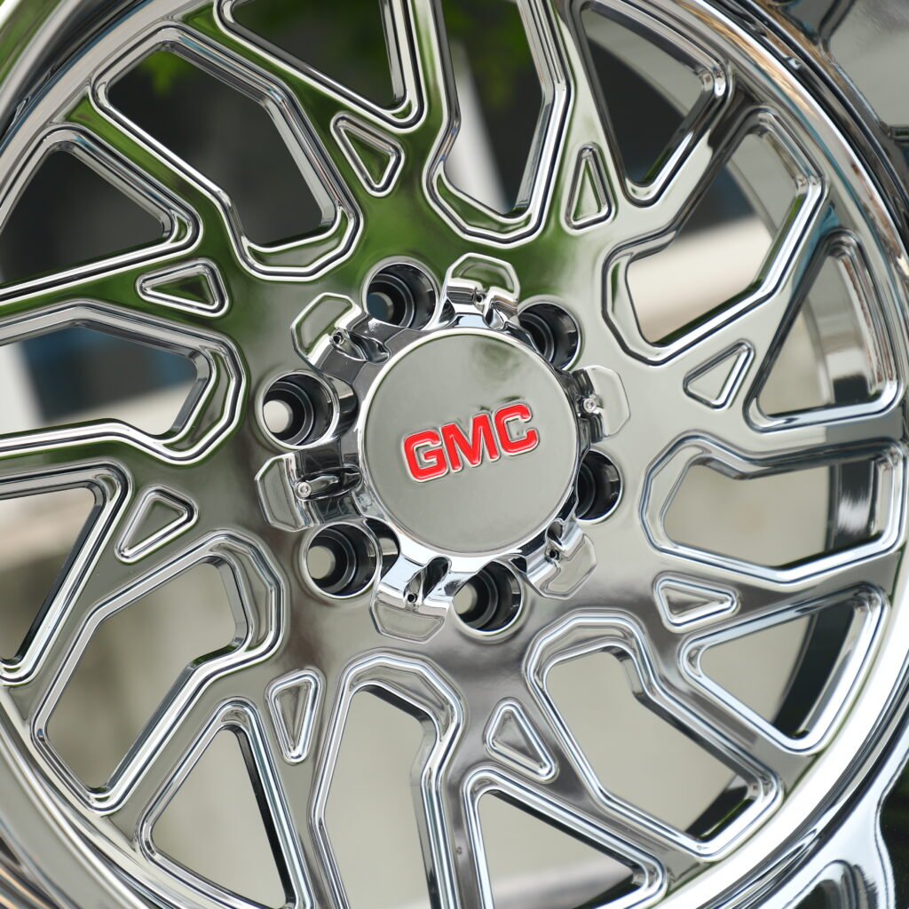 Polished Mesh Cutout Forged Wheels – GMC Sierra 3500HD Fitment (20-22in, 8×165.1) view 3