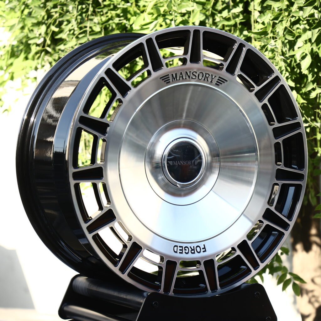 MANSORY Brushed Silver with Black Bolt Holes Mesh Multi-Spoke Forged Wheels – Mansory Porsche Panamera Fitment (20-22in, 5x130) view 2
