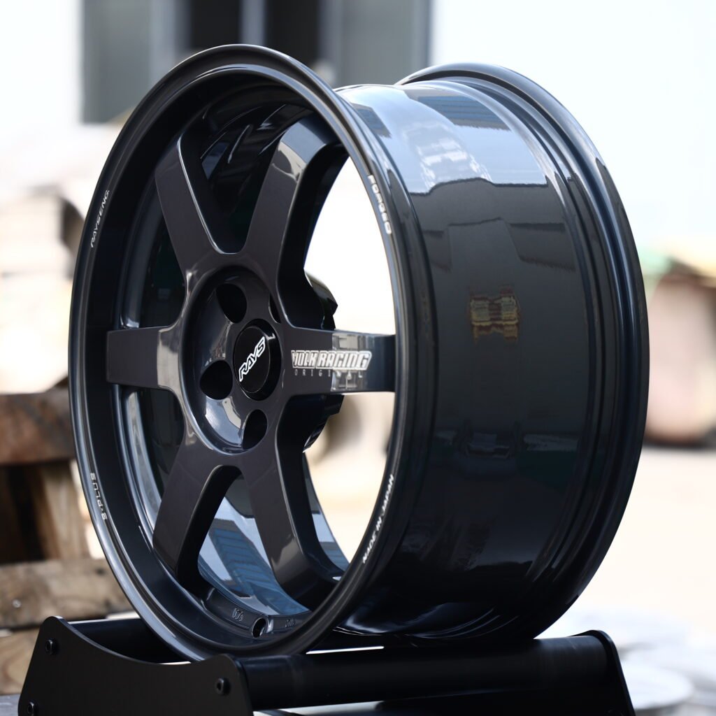 RAYS VOLK RACING TE37 S PLUS Space Gray 6-Spoke Forged Wheels – Honda Civic Type R Fitment (18-20in, 5x120) view 3