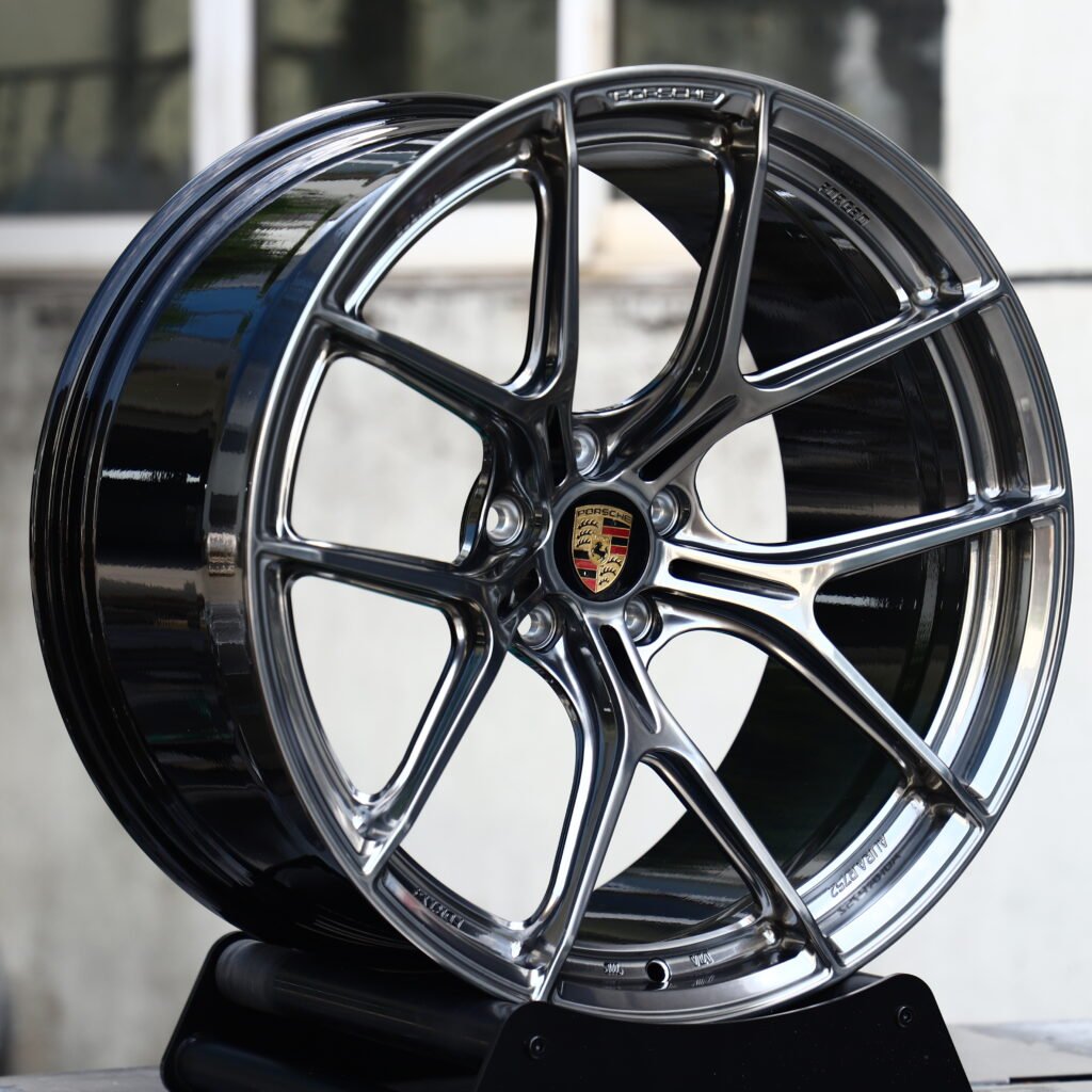 Porsche AURA252 Metallic Gray 5-Spoke Y-Design Forged Wheels – Porsche 911 Turbo S Fitment (19-21in, 5x130) view 2