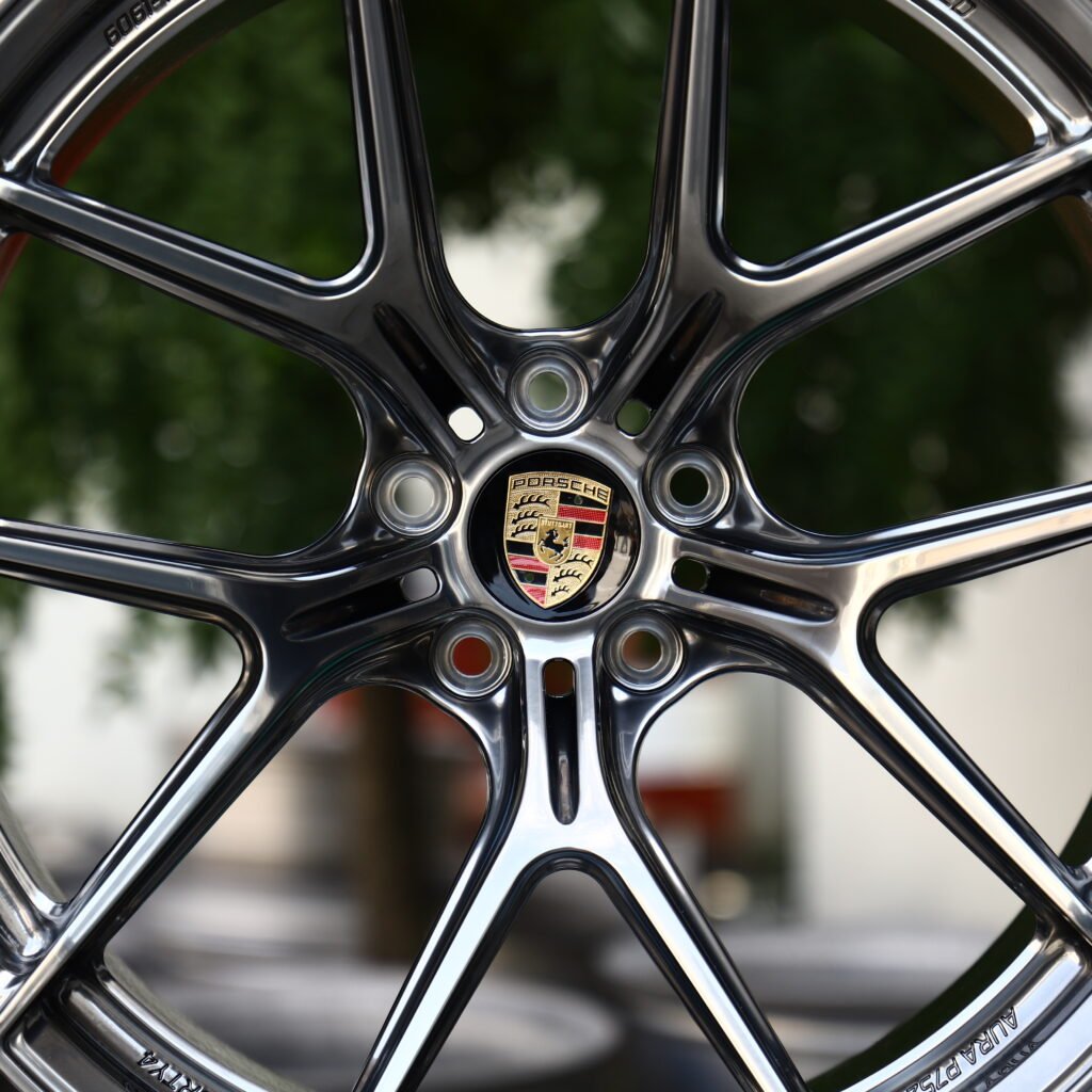 Porsche AURA252 Metallic Gray 5-Spoke Y-Design Forged Wheels – Porsche 911 Turbo S Fitment (19-21in, 5x130) view 4