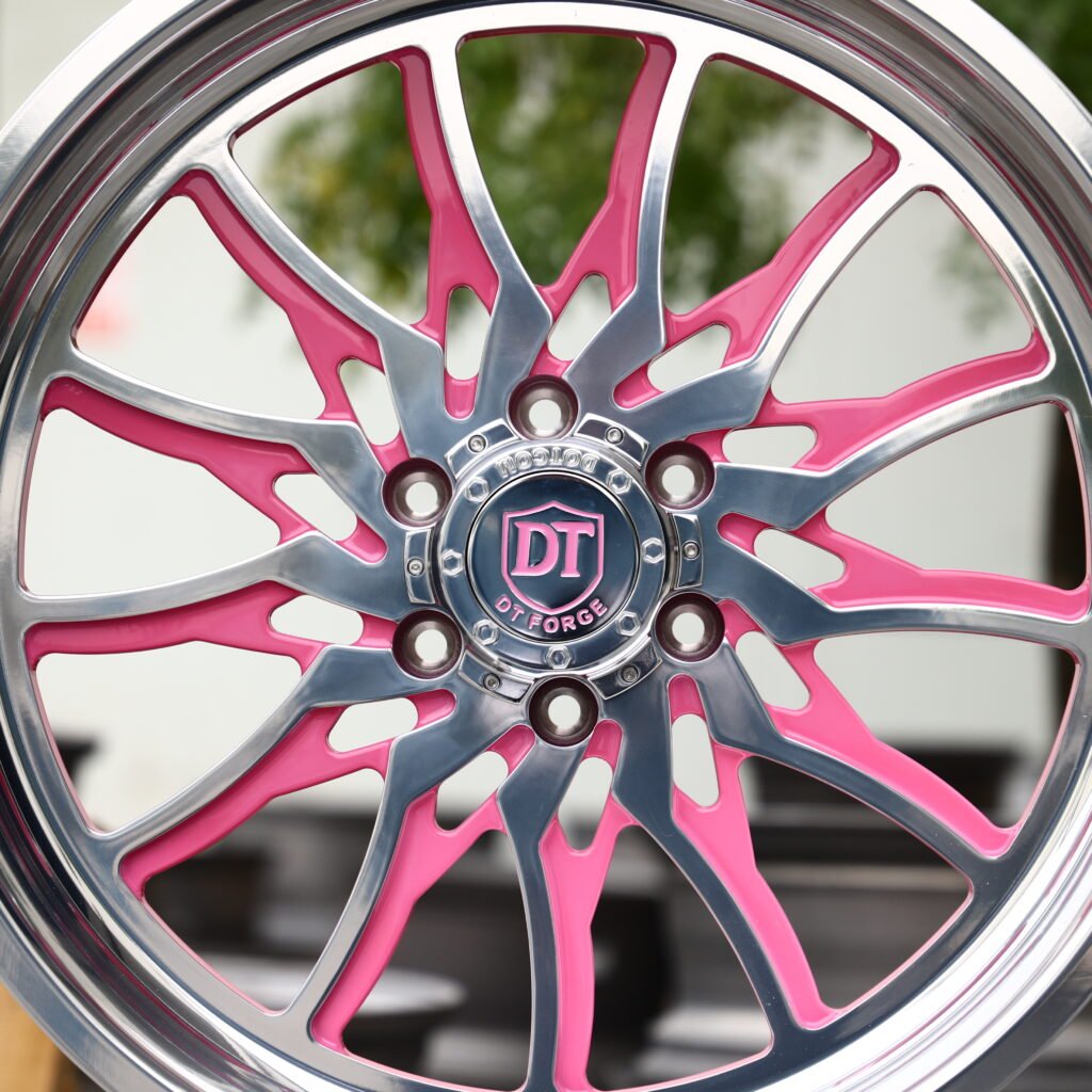 DT Forge Pink & Chrome Multi-Spoke Wheels – Chevrolet Silverado 1500 Fitment (22-24in, 6x139.7) view 3