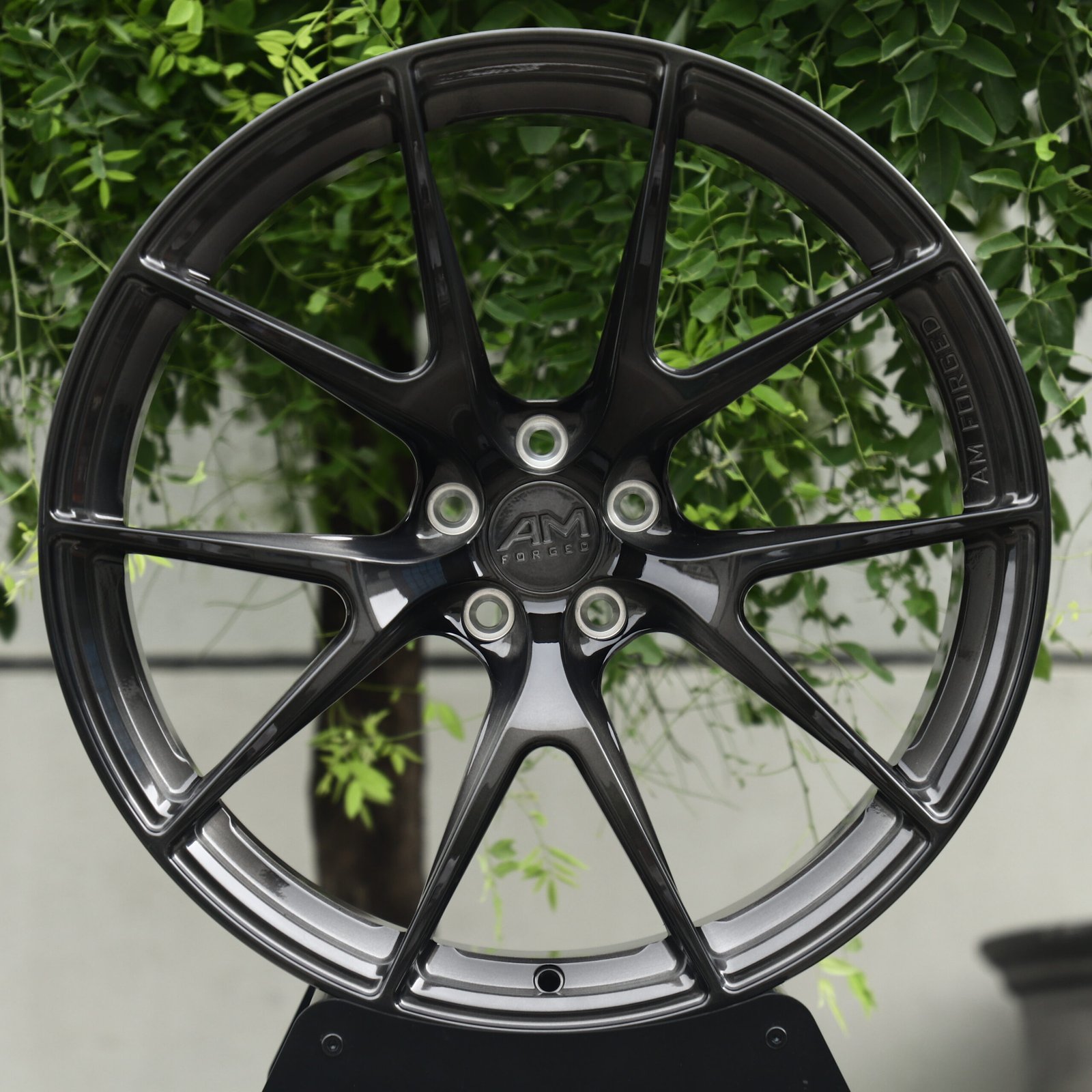 AM FORGED Brushed Transparent Gray 10-Spoke Y-Design Forged Wheels – BMW M3 CS Handschalter, front view