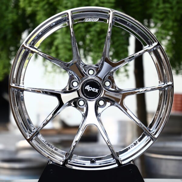 BMW M3 CS Handschalter wheels – Chrome Silver 5-Spoke Y-Design (APEX VS-5RS-Style), front view