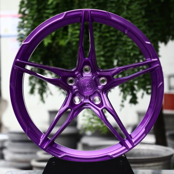 Volkswagen Golf GTI Edition 50 wheels – B13 Clear Purple Tint 5-Spoke, front view