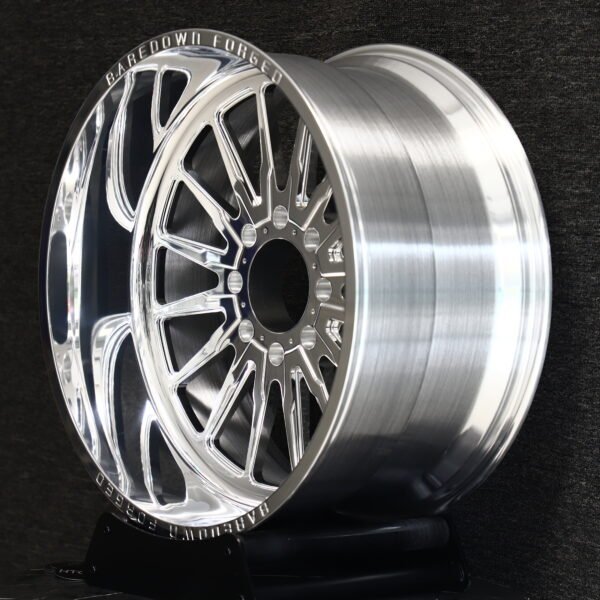 Ford F-250 wheels – Baredown Forged Polished Spike Multi-Spoke, front view