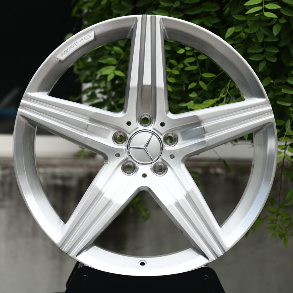 Brushed Silver 5-Spoke Forged Wheels – Mercedes-Benz S-Class Maybach Fitment (19-22in, 5×112) Монолитные кованые диски (Monoblock)
