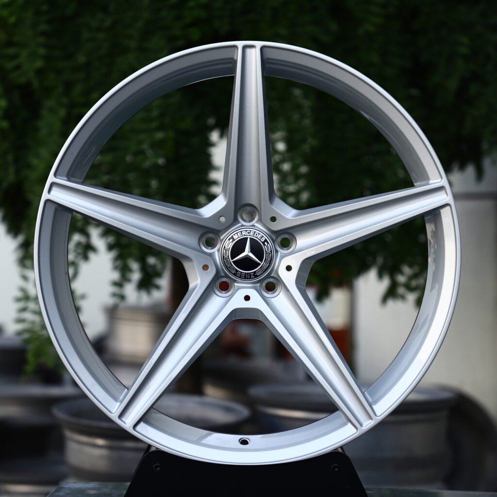 Brushed Silver 5-Spoke Forged Wheels – Mercedes-Benz S-Class Maybach Fitment (19-22in, 5×112) – Design 2 Монолитные кованые диски (Monoblock)