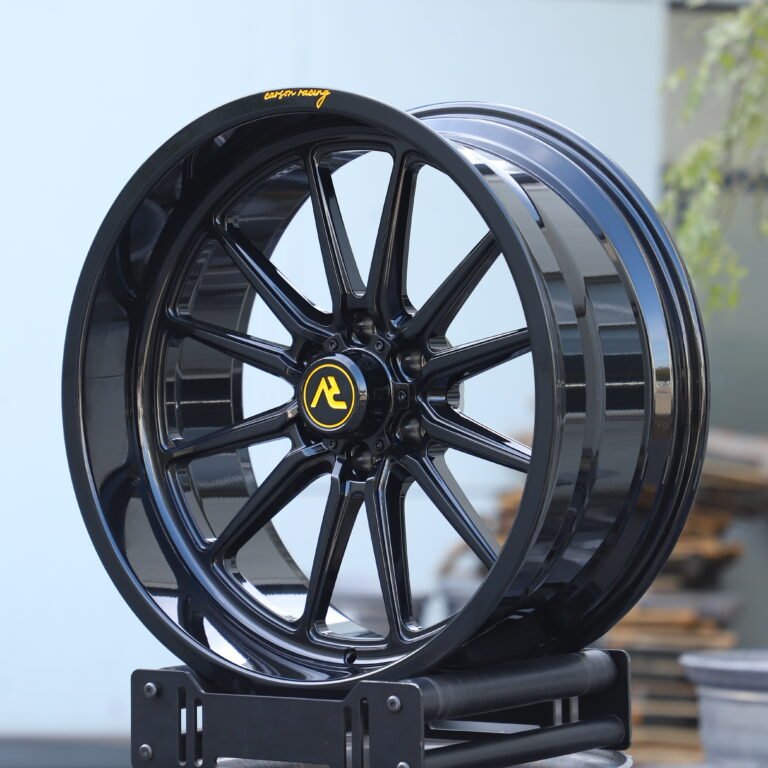 GMC Sierra 2500HD wheels – Carson Racing Gloss Black Multi-Spoke, front view