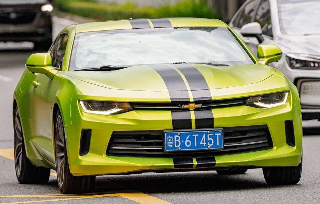 Sixth-generation Chevrolet Camaro front view on factory rims
