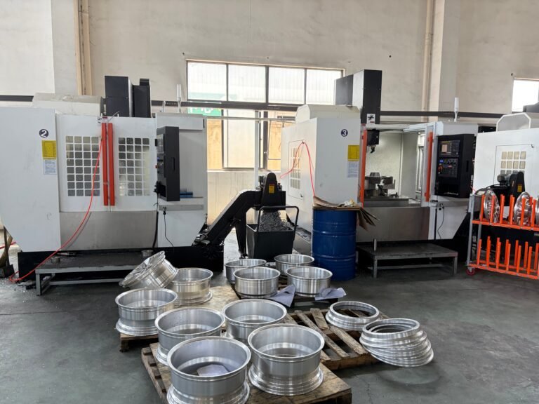 CNC machining a spoke section for a 2-piece forged wheel