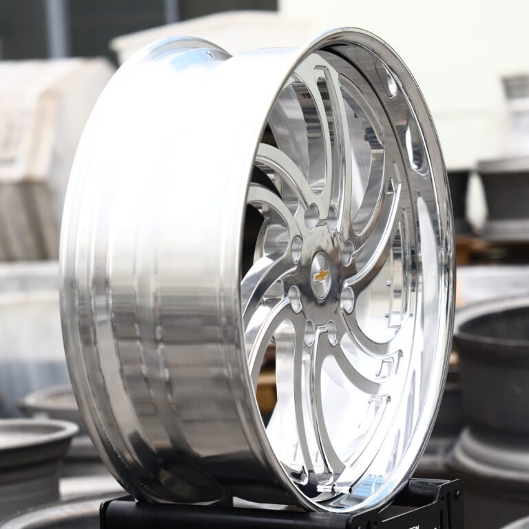 Chevrolet Silverado 2500HD wheels – CX Custom Forged Polished Swirl, front view