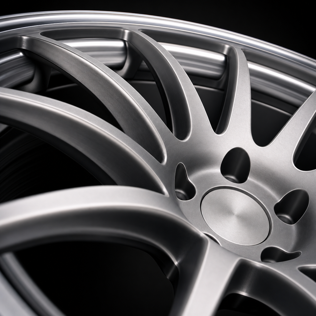 Deep concave forged wheel face showing spokes sweeping inward from the polished lip