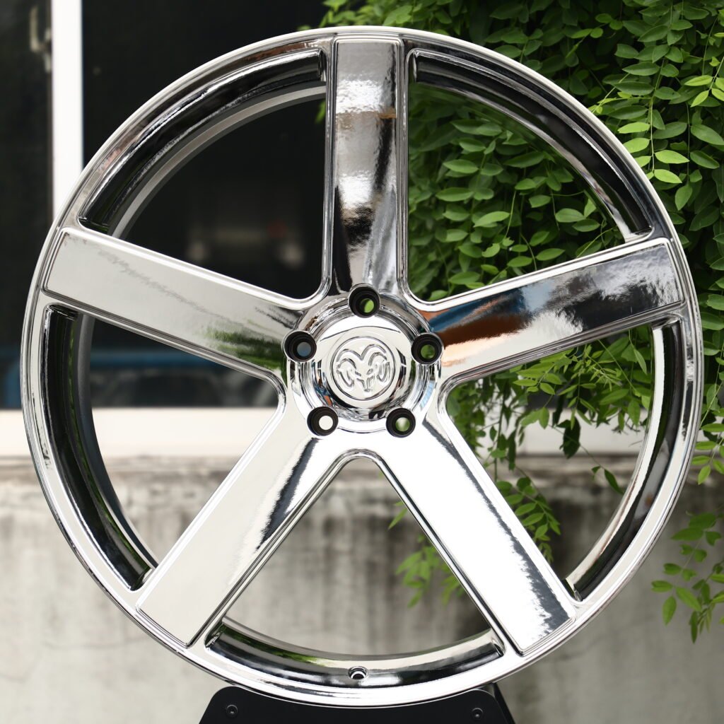 Dodge Ram Chrome Silver 5-Spoke Forged Wheels – Ram 1500 SRT TRX Fitment (18-20in, 5×115) Монолитные кованые диски (Monoblock)