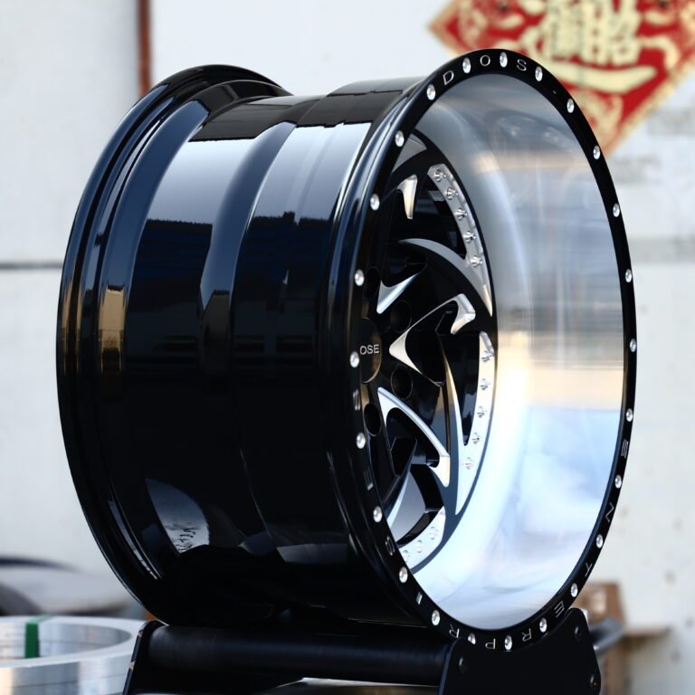 Ford F-250 wheels – DOSE Wheels Black Machined Blade-Spoke, front view