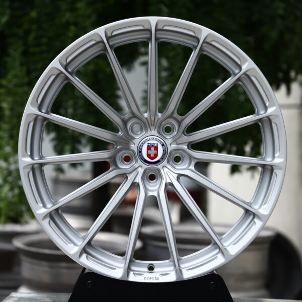 Mercedes-Benz S-Class Maybach wheels – HRE Brushed Silver 15-Spoke, front view