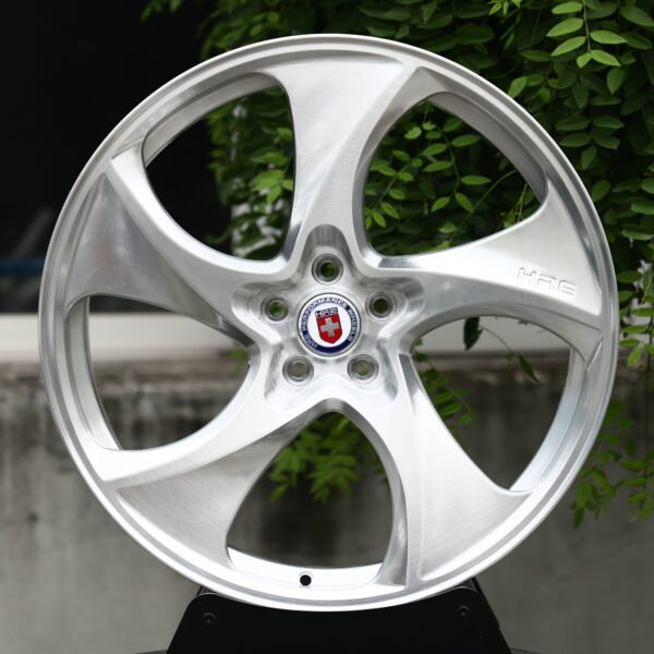 BMW M3 CS Handschalter wheels – Brushed Silver 5-Spoke (HRE 522M-Style), front view