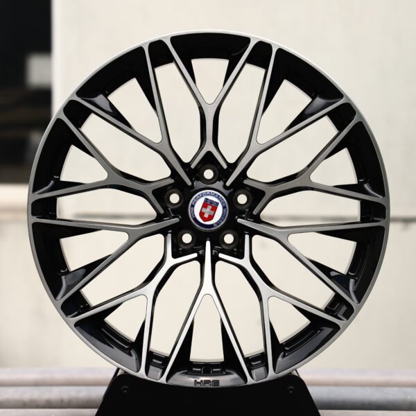 BMW M3 CS Handschalter wheels – Gloss Black Mesh Multi-Spoke (HRE P200-Style), front view