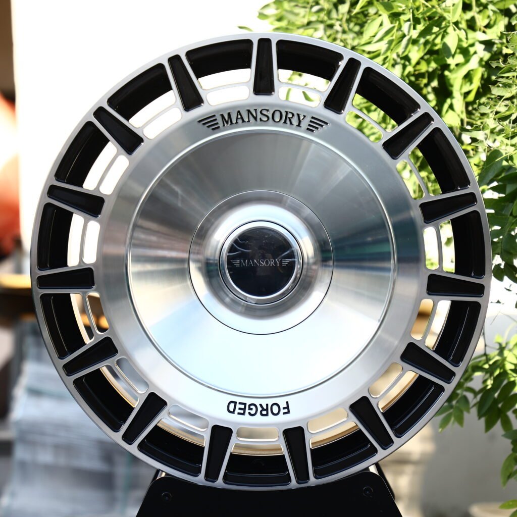 MANSORY Brushed Silver with Black Bolt Holes Mesh Multi-Spoke Forged Wheels – Mansory Porsche Panamera Fitment (20-22in, 5×130) Replica forged wheel