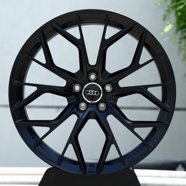 Audi RS5 Sedan wheels – Matte Black 10-Spoke Y-Design, front view