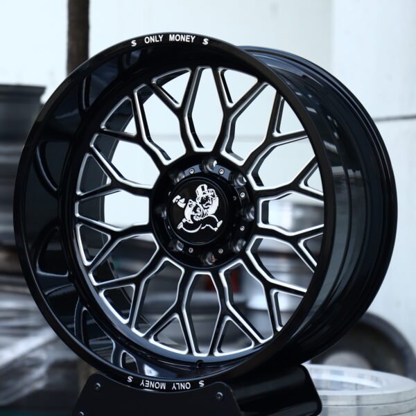 Ford F-250 Super Duty wheels – Only Money Gloss Black Milled, front view