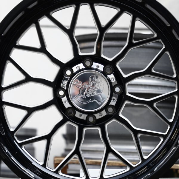 GMC Sierra 2500HD wheels – Only Money Gloss Black Milled, front view