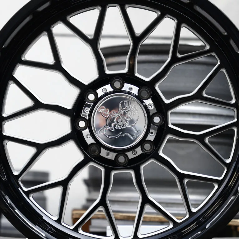 GMC Sierra 2500HD wheels – Only Money Gloss Black Milled, front view
