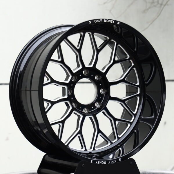 Ram 2500 Heavy Duty wheels – Only Money Gloss Black Milled, front view