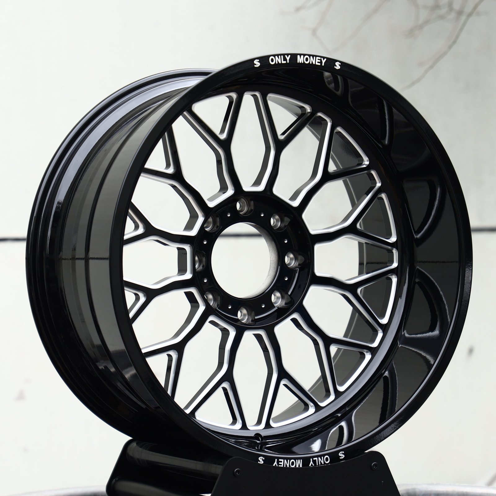 Only Money Gloss Black Milled Forged Wheels – Ram 2500 Heavy Duty, front view