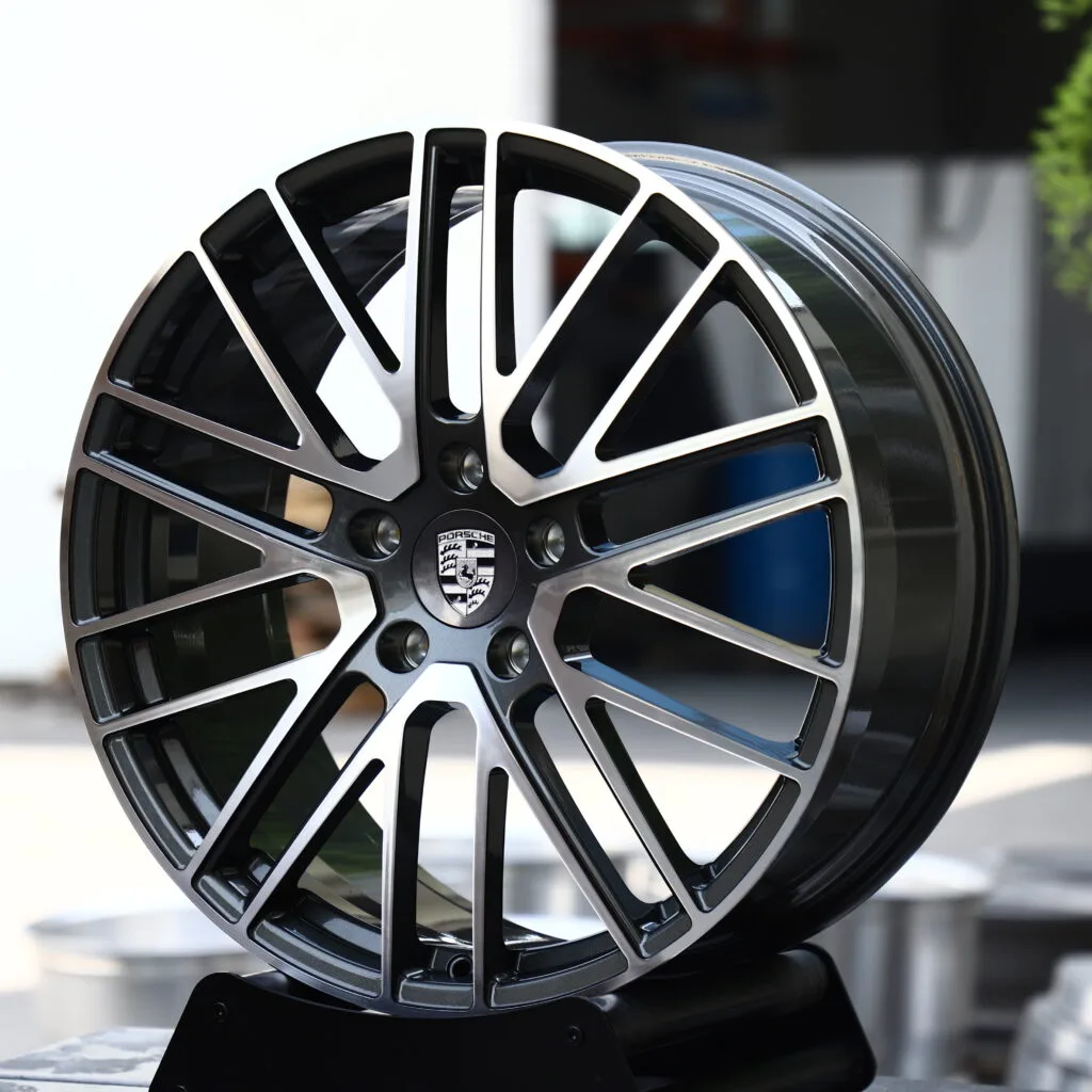 Porsche Machined Face 10-Spoke Y-Design Forged Wheels – Porsche 911 Turbo S, angled view