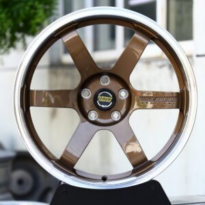 RAYS VOLK RACING TE37-Style Gloss Copper Polished Lip 6-Spoke Forged Wheels – Toyota GR Supra MkV Final Edition Fitment (18-20in, 5×112)