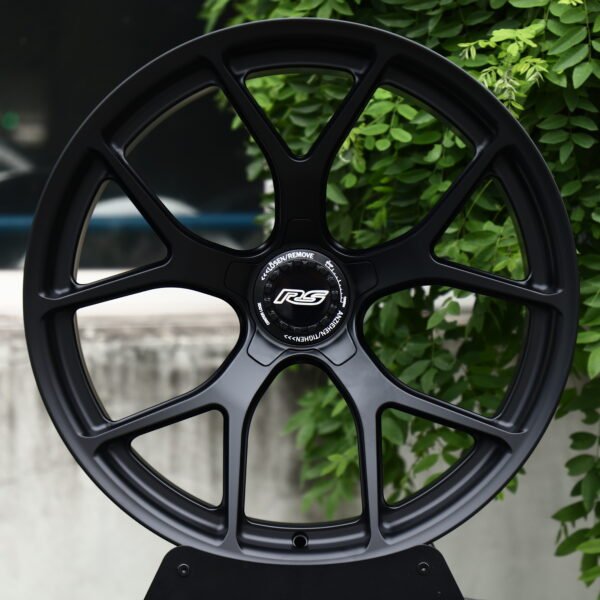Porsche 911 992 wheels – RS Matte Black 5-Spoke Y-Design (Porsche OEM-Style), front view