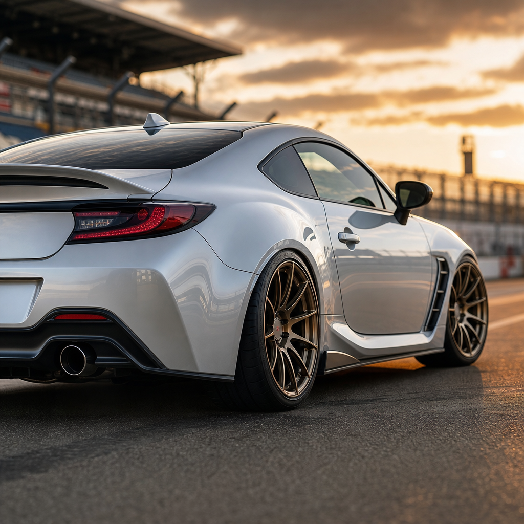 Toyota GR Supra sports coupe fitted with bronze forged wheels, staggered fitment