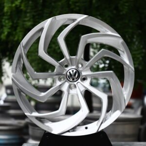 VW Brushed Silver Swirl Multi-Spoke Forged Wheels – Volkswagen Golf GTI Edition 50 Fitment (19-20in, 5×112)