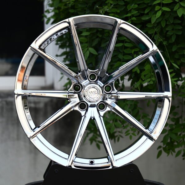 Mercedes-Benz S-Class Maybach wheels – WF Chrome Silver 10-Spoke Y-Design, front view