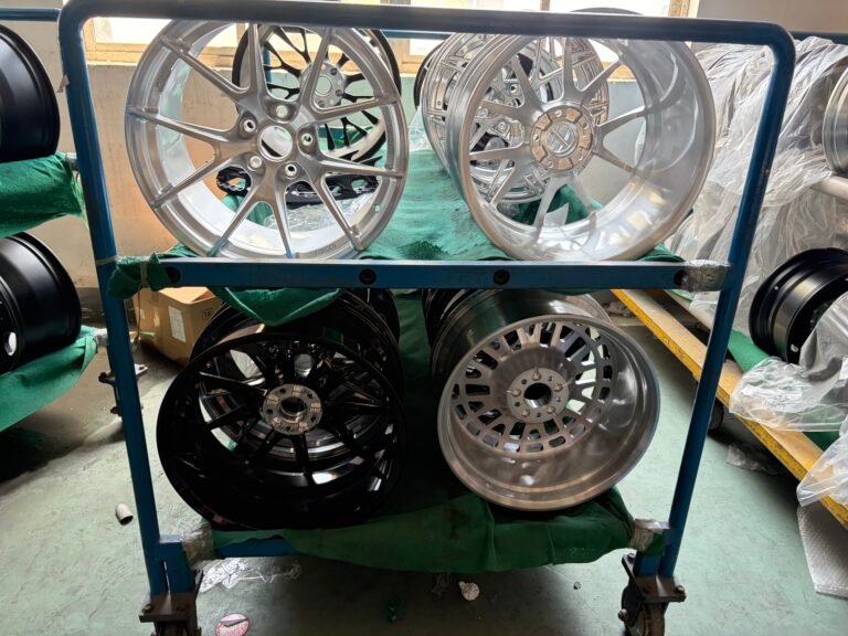 Forged wheels wrapped and awaiting final packaging