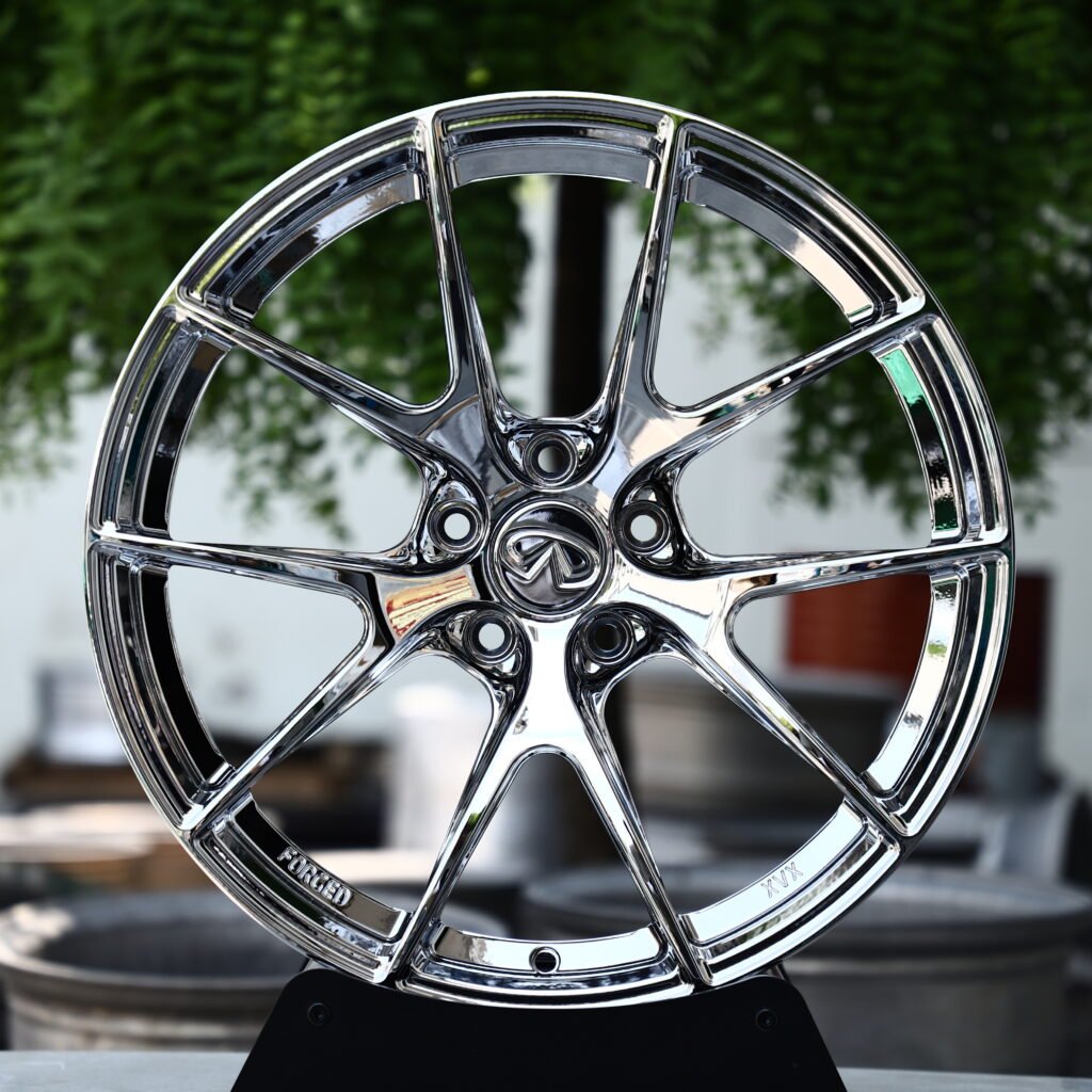 XIX Chrome Silver 5-Spoke Y-Design Forged Wheels – Infiniti Q60 Project Black S Concept Fitment (18-21in, 5×114.3) Монолитные кованые диски (Monoblock)