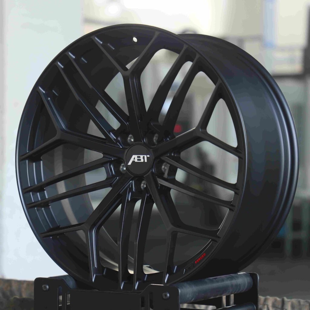 5x112 wheels – ABT Gloss Black Split-Spoke, side view